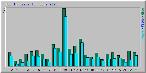 Hourly usage for June 2025