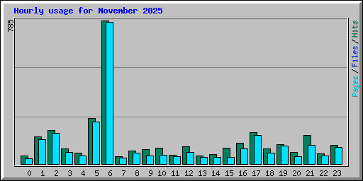 Hourly usage for November 2025